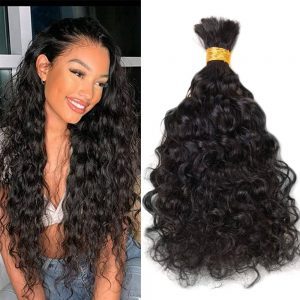 Bulk curly hair extensions natural color black from Vietnamese hair