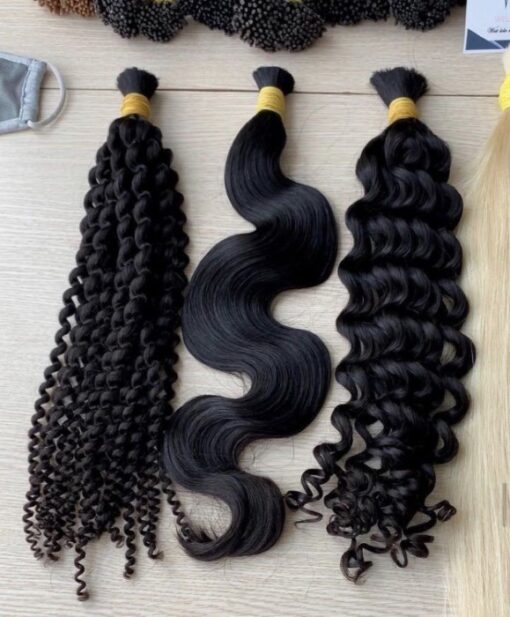 Shop Our Black Bulk Curly Human Hair Natural Extensions Today