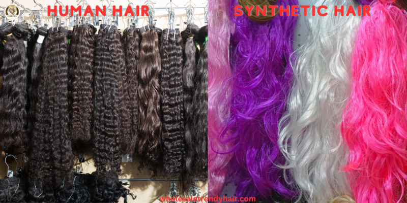 Human hair and Synthetic hair Human hair and Synthetic hair